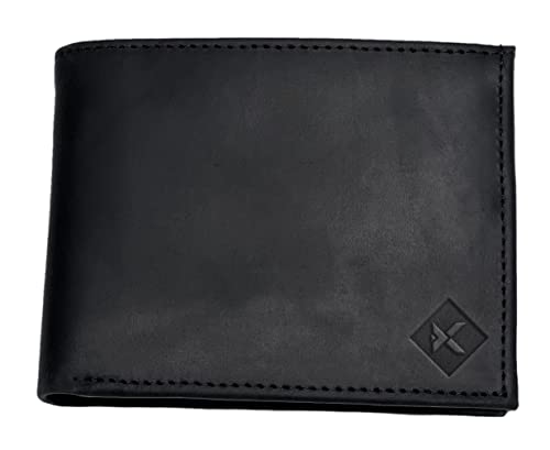 Kolossus Wallet for Men, Full Grain Leather, Minimalist Slim, RFID Blocking, Billfold with 6 Card Slots (Black)3