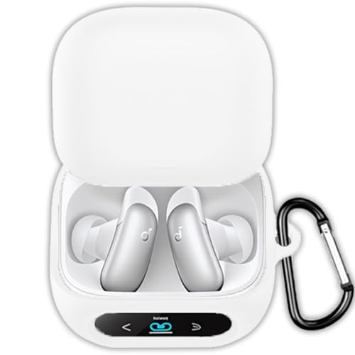 For Anker Soundcore Liberty 5 Pro �P�[�X �V���R���� �S�ʕی� �����h�~ �L�Y�h�~ �ϏՌ� �����[�d�\ �y�ʏ��^ �J���r�i�t��(�z���C�g)