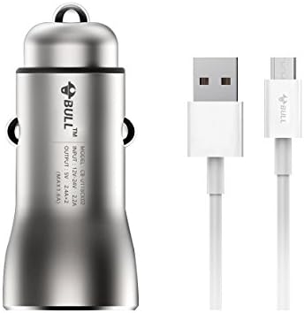 BULL Fast Copper Dual USB 3.6A Car Charger Adapter, with 3ft Micro USB Cable, Cable for Android Devices with Micro USB Port Only, Car Charger for Android, iPhone, IPad and More