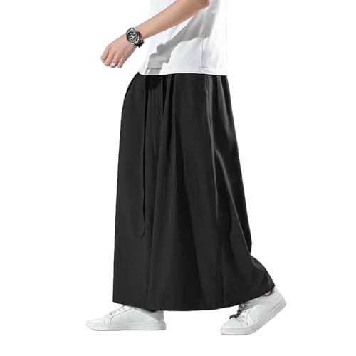 Pantalon style chinois homme noir finitions patchwork haut de gamme