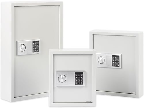 KARAT Boîte à clés Coffre-Fort avec Serrure à Code, Coffre-Fort à clés Ignifuge, étanche pour l'extérieur et l'intérieur jusqu'à 71 clés, Coffre-Fort Mural en Acier (36 x 12 x 45 cm)