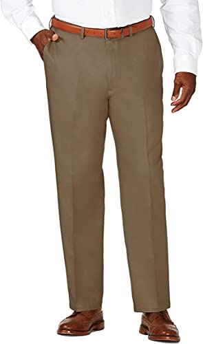 Haggar Men's Work to Weekend Hidden Expandable Waist No Iron Plain Front Pant