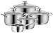 WMF Diadem Plus - Batería de Cocina 9 Piezas, Acero Inoxidable Apto para Inducción, 1 Cacerola Baja de 20 cm, 3 Cacerolas Altas de 16 cm, 20 cm y 24 cm, 1 Cazo 16 cm con 4 Tapas de Cristal