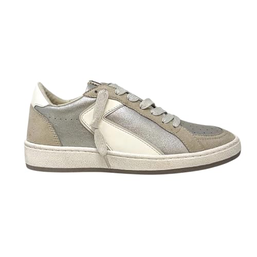SHUSHOP Womens Salma Metallic Lace Up Sneakers Shoes Casual