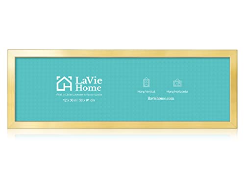 LaVie Home 12x36 Picture Frame Gold, Panoramic Picture Frame for Wall Decoration, Classic Gold Minimalist Style Suitable for Decorating Houses, Offices, Hotels(1 Pack)
