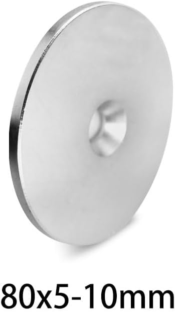 1/2PCS 80x5-10mm Big Round 80X5-10 Thick Disc Neodymium 80 * 5-10 Permanent 80 * 5 Hole 10mm magnet(2PCS)