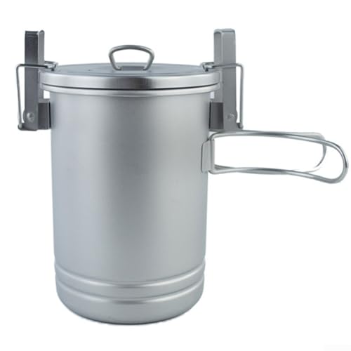 Compact Cookware Solution - Vaporizador de arroz portátil y olla de sopa para tres en un formato resistente de acero inoxidable (sin bolsa de almacenamiento)