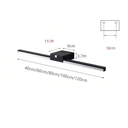 LED espejo apliques de pared interior largos con interruptor y luz cálida 5