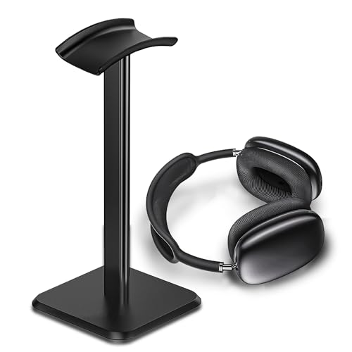 ZOPL Headphone Stand, Detachable Headset Holder with TPU Anti-Slip Silicone Base, Desk Organizer for All Headphones, Headset Stand for Gaming Desk Setup, Wireless/Wired Headphone Display Rack (Black)
