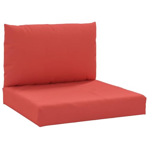 vidaXL Cojines para Palets 2 uds, Almohadas de Asiento Respaldo, Almohadillas de Silla Sofá, Decoraciones para Jardín, Tela Oxford Rojo