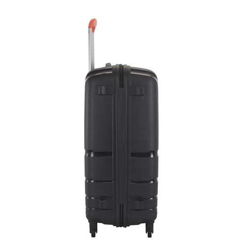 Image of American Tourister Upland Sport 68 CM Medium Checkin Polypropylene (PP) Hard 4 Wheels Spinner Luggage /Suitcase /Trolley Bag for Travel (Black)