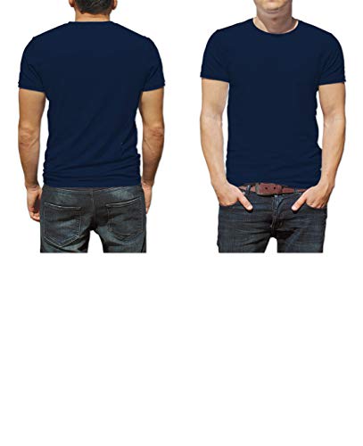 Andrew Scott Basics Men's 6 Pack Short Sleeve Crew Neck T Shirt (Medium, 6PK- Navy)