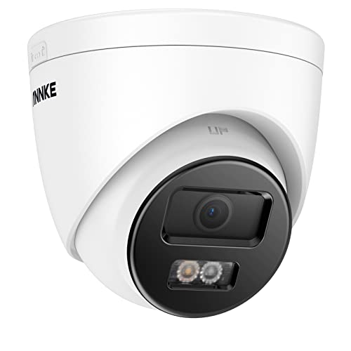 ANNKE AC500 Cámara de Seguridad PoE 3K 5MP, Domo Exterior con Detección AI de Humanos/Vehículos, Luz Dual Inteligente, Visión Nocturna a Color, WDR 120 dB, Lente de 2.8 mm, Micrófono Integrado