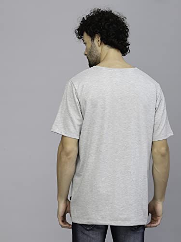 Image of Rigo Back Printed Half Sleeves Round Neck Oversized T-Shirt for Men | Drop Shoulder T-Shirt for Men | Loose Baggy Fit T-Shirt for Men
