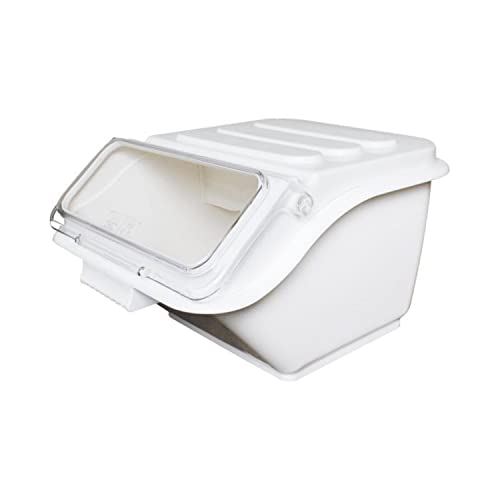 TrueCraftware- 2 Gallon Shelf Ingredient Bin (40 Cups) White Storage Container with Clear Flip Top...