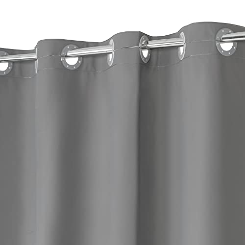Image of No Hook PEVA Shower Curtain or Liner - 8G Heavy Duty Grey Bathroom Shower Curtain No Hooks Required, Waterproof Plastic & PVC Free, Standard Size 71 x 74, Dark Gray