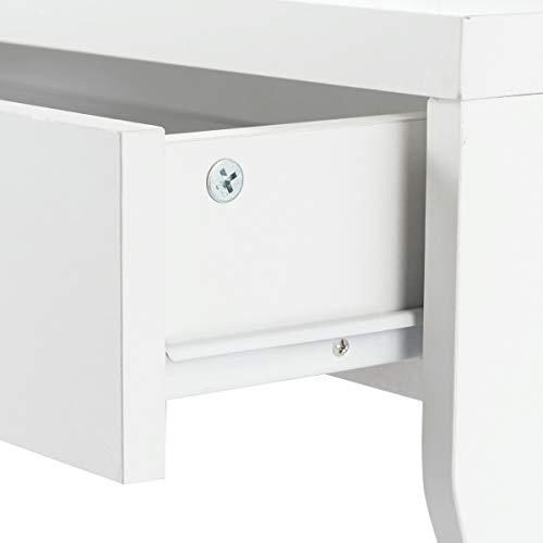 COSTWAY Set di Toletta con Sgabello, Dotato di 3