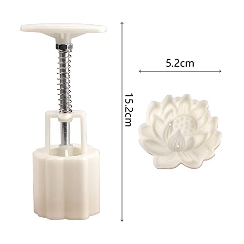 Stamped mid-autumn mooncake press mold, hand-pressed mooncake dessert DIY with 1 stamped flower, mooncake puff pastry press mold DIY (1 lotus stamp-1)