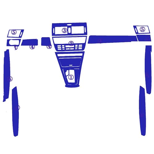 Sticker BMW X3 E83 carbone bleu pour console centrale 2003-2010
