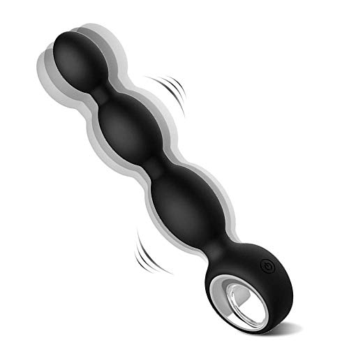 Tracy's Dog Male Vibrating Prostate Massager Anal Butt Plug with Graduated Beads,Anal Vibrator Prostate Stimulator Rechargeable Waterproof