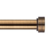 Brass Curtain Rods for Windows 30 to 88 Inch, Adjustable Length 1 Inch Diameter Curtain Rods with Aluminium Finials, Antique Bronze