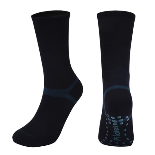 svlftecon 1 Pairs Unisex Yoga Pilates Socks with Grips Non Slip for All Seasons Crew Socks Series 12