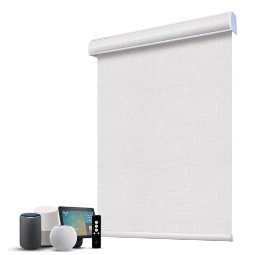 SmartWings-Motorized-100-Blackout-Shades-Blinds-Custom-Size-Cordless-Window-Shades-with-Rechargeable-Battery-Works-with-MatterApple-HomeKit-Alexa-ThreadZigbee-Remote-Optional-Safar-White SmartWings Motorized 100% Blackout Shades Blinds, Custom Size, Cordless Window Shades with Rechargeable Battery, Works with Matter/Apple HomeKit, Alexa, Thread/Zigbee, Remote Optional, Safar White - Image 1