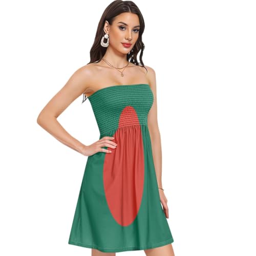 Robe d'été avec drapeau du Bangladesh coupe bustier douce