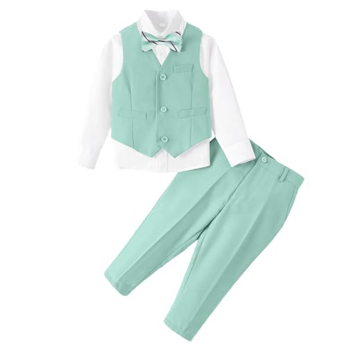 Image of Baby Boys Clothes Suits Toddler Formal Gentleman Wedding Outfit Dress 4Pcs Infant Suit Sets