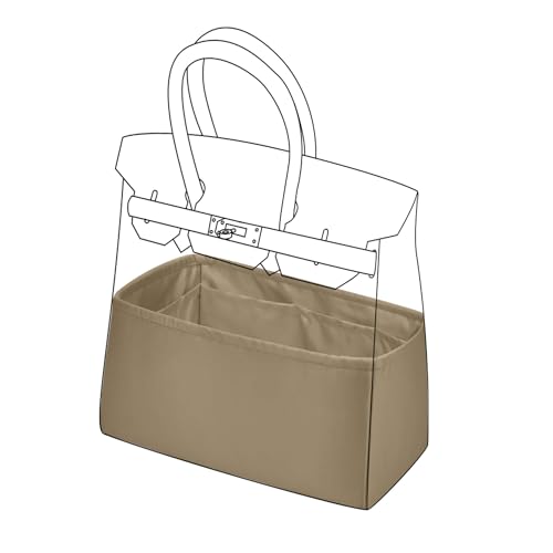 Image of DGAZ Silk Purse Organizer Insert For Hermes Hac 28 /32 /40 /45 /50 Bags, Luxury Handbag & Tote Organizer, Simplicity bag organizer(Cris tourterelle,Hac45)