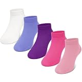 PUTUO Nahtlose Socken für Kinder Mädchen: Kindersocken aus Bambusviskose – Jungen Socken ohne Naht für Schule Alltag Größe 31-34 Bunt 5 Paar