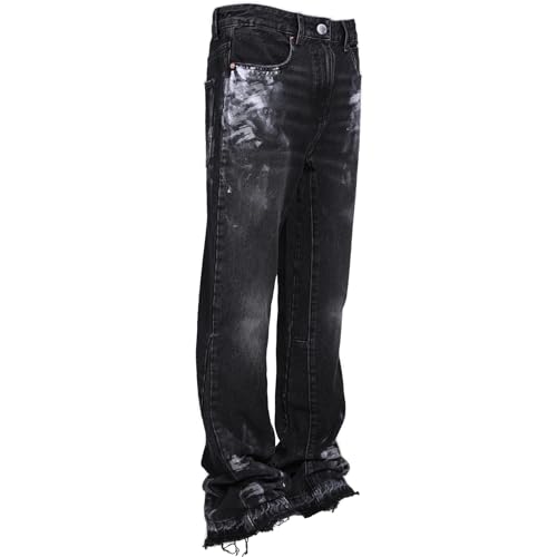 Jean évasé Y2K pour homme pour un style urbain quotidien affirmé en noir - 4