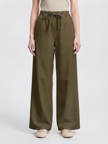Image of Vogaan Women's High-Waist Korean Trousers with Wide Baggy Fit | Trendy GenZ Streetwear Pants | Trousers | Women Trousers