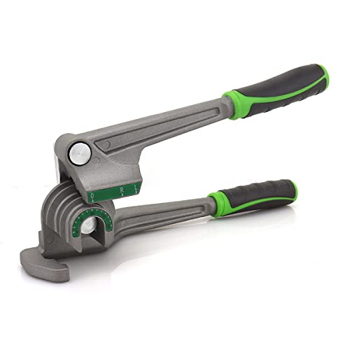 Dobladora de tubos de 1/4', 5/16', 3/8' (6/8/10 mm) O.D. Dobladora de tubos 3 en 1 Dobladora de tubos de aluminio de cobre HVAC de 180° para reparación de refrigeración de aire acondicionado