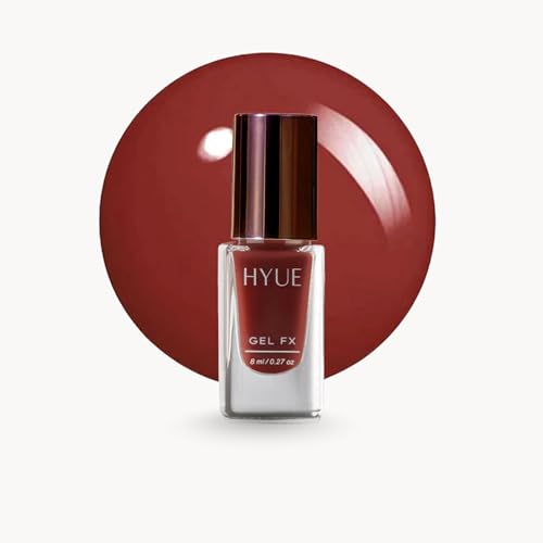 Image of HYUE Gel FX Nail Paint | Cocoa | 8ml | Ultra-Glossy Finish | 14-Day Long-Lasting Wear | Quick-Dry & Chip-Resistant | Vegan & Paraben-Free | No UV Needed | 33 Rich Salon-Quality Shades