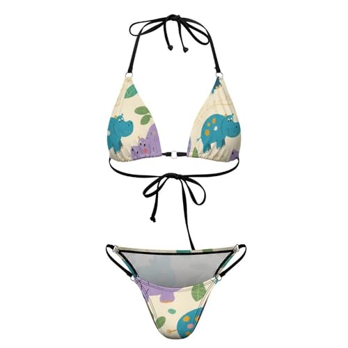 Women's Girls Two Pieces Bikini Sets Bandage Tankini4