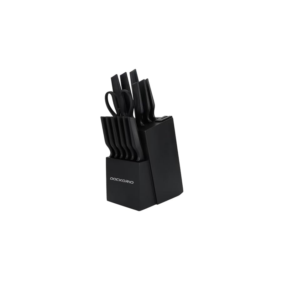 Dockorio-Kitchen-Block-Knife-Set-Ergonomic-non-slip-Grip-Set-Black-14-Pcs-Block-with-knife-sharpener Dockorio Kitchen Block Knife Set Ergonomic non-slip Grip Set Black 14 Pcs Block with knife sharpener