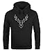 Produktbild Neverless Hoodie Herren Hirsch Polygon Geweih Geometrisch Formen Sweatshirt Kapuze Kapuzenpullover schwarz 3XL