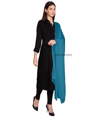 Image of Zen Women's Solid Premium Cotton Dupatta 2.25 Meters 100% Pure Cotton