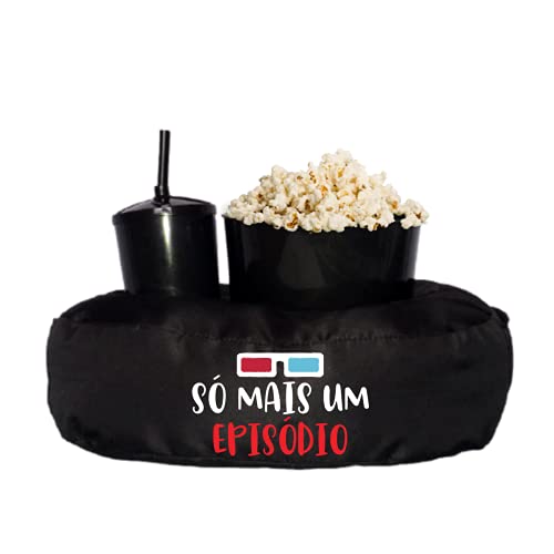 Almofada Porta Pipoca Preta Solteiro Só Mais Um Episódio Cor:Preto
