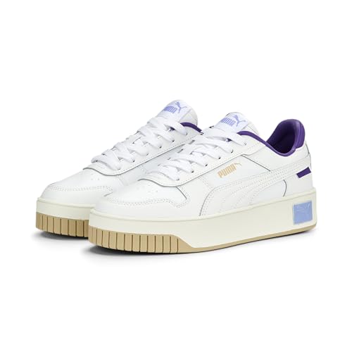 Image of PUMA Women's Cali X Hk WN's Sneaker, 1, Puma White Puma White Elektro Purple Frosted Ivory, 6.5 US