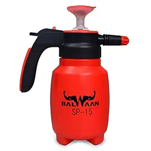 Balwaan SP-15 3 in 1 Manual Sprayer with 1.5 Litre Tank Capacity | Used for Spraying Water, Pesticides, Gardening, Glass cleaning, Air conditioning cleaning, Car and bike washing, Water soluble fertilizers, table cleaning | Foam Washer for Vehicles, Home & Kitchen | Get Free 3 Nozzles (Rotating Nozzle, Foam Nozzle, Extended Nozzle)