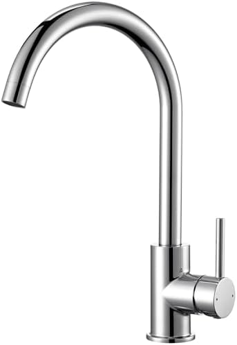 CECIPA Wasserhahn Küche 360° Schwenkbar, Hochdruck Küchenarmatur, Mischbatterie Küche mit Hohem Bogen, Einhebel Armatur, Spültischarmatur Edelstahl, G3/8 Anschluss Armatur, Chrom