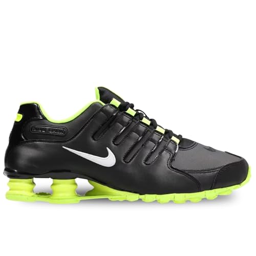 NIKE Shox NZ Baskets Homme, Noir/Vert - 378341-013, Noir et vert., 42 EU