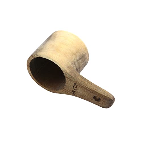 Vaso medidor de madera 1/4 taza miniatura 3