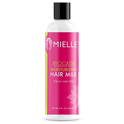 Mielle Organics Avocado Moisturizing Hair Milk for All Hair Types, Moisturizing Lotion for Dry & Thirsty Hair, 8 Ounces
