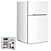 RLEAX4LIFE Frigo Réfrigérateur Rétro 90L Double Porte, Congélateur 27L, Refroidissement 0℃ à 10℃, Température de Congélateur -15℃, Bac Légumes, Compartiment Bouteilles (90L, Blanc)