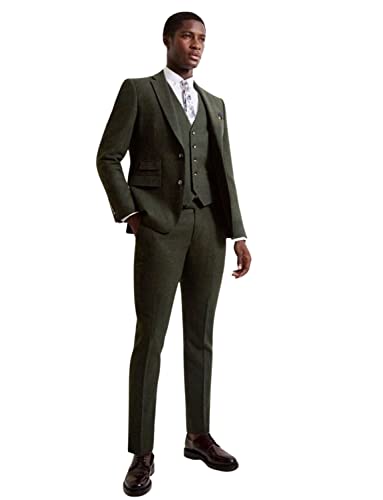 Smoking trois pièces homme costume formel de cérémonie à revers échancré