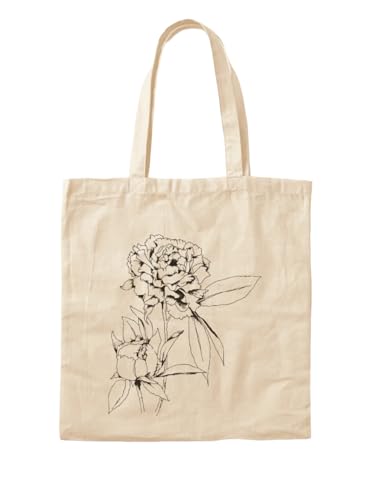 Sac fourre-tout Pivoine de la Série Botanique pour croquis à l'encre