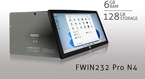 Fusion5 10" Windows 11 FWIN232 PRO N4120 Intel Quad-Core Ultra Slim Windows Tablet PC - 6GB RAM, 128GB Storage, 1920x1200 FHD Display, USB 3.0, Micro HDMI, 5MP & 2MP Cameras, Expandable M.2 Storage